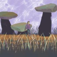 screenshot of game "when they fly", hand drawn landscape