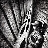 Black Book in a dark alley