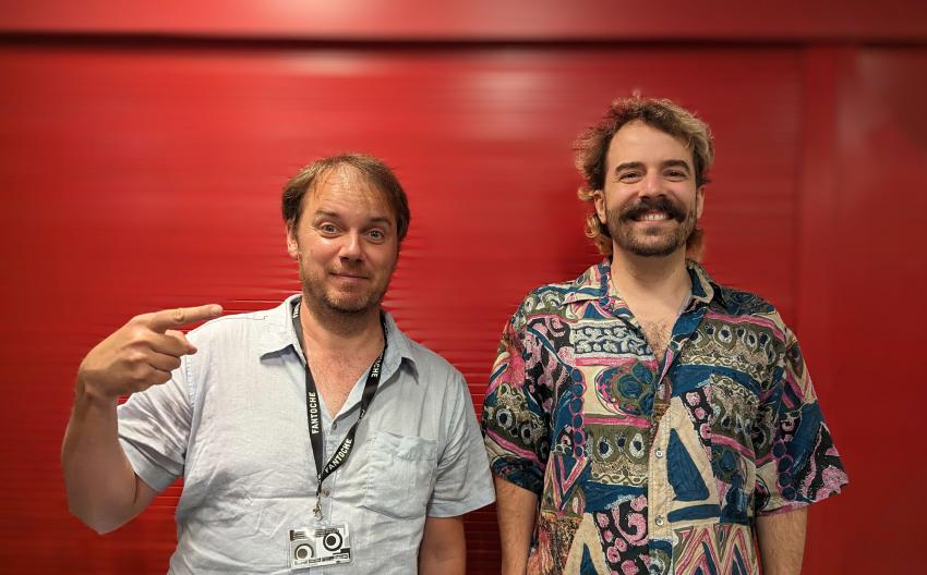 Tobias talking to Leonhard Müllner from Total Refusal